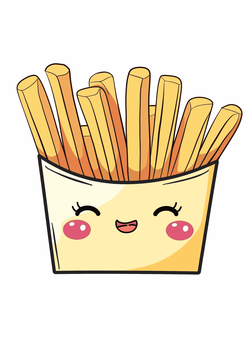 Cheerful Fries Smile Shy